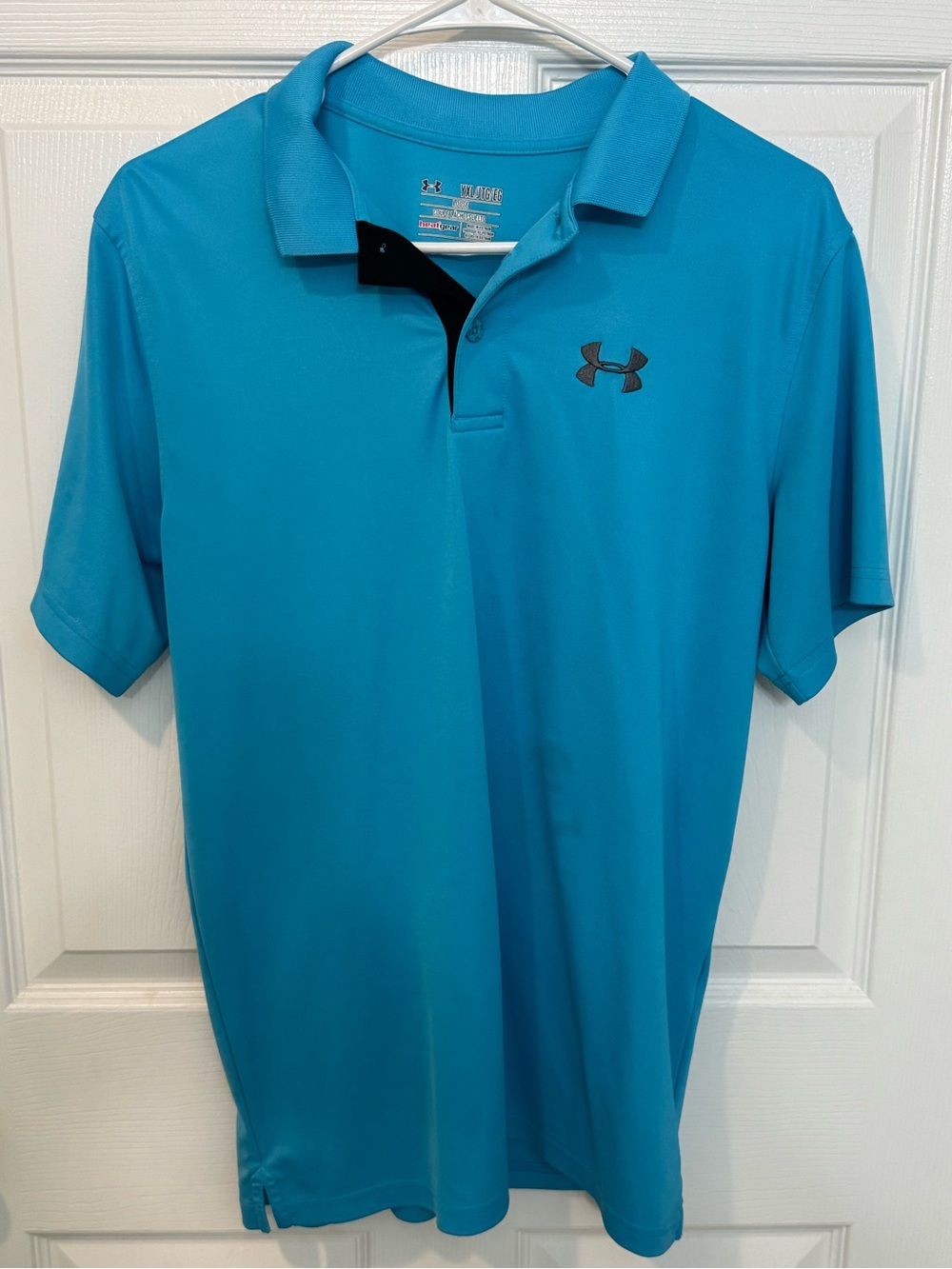 Under Armour Youth XL Polo in Turquoise with Black Logo